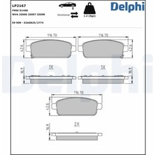 Delphi LP2167 Arka Fren Balatasi 13300867 133192294 13319293