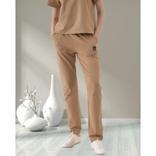 Minervaxint Kadın Regular Fit Normal Lastikli Bel Yan Cepli Pamuklu Sweat Pantolon