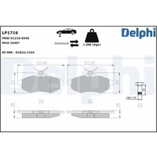 Delphi LP1716 On Fren Balatasi 1611457180 1617257080 425236
