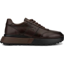 Tamer Tanca Erkek Hakiki Deri Sneakers & Spor Ayakkabı 298 3229-2665 Erk Ayk SK25-26 Kahve Slvr Alkl