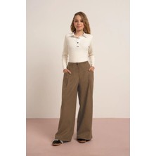 Loco Loco Kız  Çocuk 7841 Düz Süet Belden Pileli Pantolon