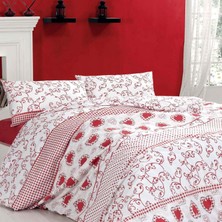 Cotton Collection Ranforce Tek Kişilik Nevresim Takımı Red Bonita Kırmızı