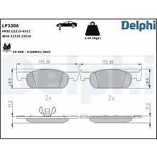 Delphi LP3286 On Fren Balatasi 410604682R 410605536R 8660005291