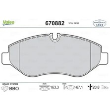Valeo 670882 On Fren Balatasi 0044206720 2E0698151 2E0698151B