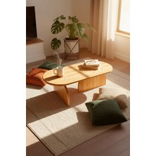 Şık Modern Tasarım Masif Doğal Ahşap Orta Sehpa Kayın Ağacı Iskandinav Tarz