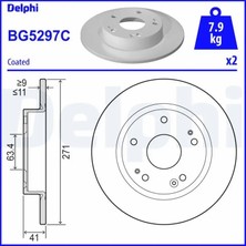 Delphi BG5297C Arka Fren Diski 2196429 JX612A315AEA (2 Adet Fiyatıdır)