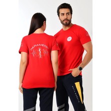 Bilenn Tekstil Paramedik Yuvarlak Yaka Penye Kısa Kol Tshirt - Kırmızı