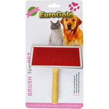Techmrt Eurogold Kedi  Köpek Tahta Saplı Fırça L