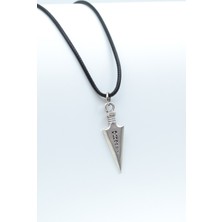 IDR Ok ucu Gümüş Kaplama Deri İp Kolye