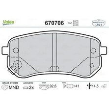 Valeo 670706 Arka Fren Balatasi 5830207A00 5830207A10 583020XA00