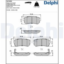 Delphi LP1952 Arka Fren Balatasi 583020QA00 583020ZA00 583021GA00