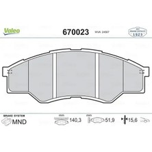 Valeo 670023 On Fren Balatasi 044650K010 044650K160 04465YZZDW