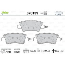 Valeo 670139 Arka Fren Balatasi 48413350B0 48413370B0 48413370D0