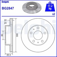 Delphi BG2847 Fren Diski On 1307356080 1341045080 1606400780 (2 Adet Fiyatıdır)