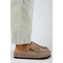 Manijero Ziva 2 Kadın Hakiki Deri Loafer Sabo Vizon Terlik