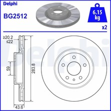 Delphi BG2512 Fren Diski On 1641022023 16410220230 164102202300 (2 Adet Fiyatıdır)