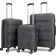 Reymond Luggage Lucas Polipropilen Kırılmaz Valiz, 3\'lü Set