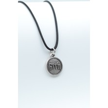 IDR Göktürkçe Türk Madalyon Gümüş Kaplama Deri İp Kolye