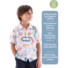 OZMOZ %100 Pamuk Desenli Yazlık Erkek Çocuk Gömlek