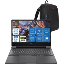 Hp Victus Gaming Amd Ryzen 7-7445HS 16GB Ddr5 2tb SSD Rtx 3050/4GB 15.6" Fhd (1920 x 1080), 144 Hz, Ips, 300 Nits Freedos Gaming Bilgisayar WBX9V1EAF04+ZETTAÇANTA