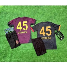 Legent Lady G.â.l.a.t.â.s.a.r.â.y V.îctor O'sîmhen Siyah- Deplasman 2'li Kombin Çocuk Forması 5'li Set + Maske