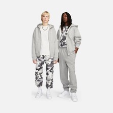 Nike Solo Swoosh Gri Erkek Sweatshirt - Bol Kesim , Polarlı ve Kapüşonlu - DR0403-063