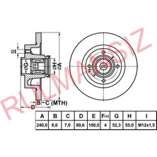 MGA 50187 Arka Fren Diski 7701207823 (2 Adet Fiyatıdır)