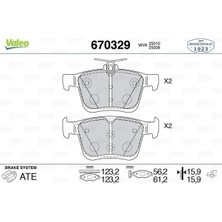 Valeo 670329 Arka Fren Balatasi 3Q0698451 5Q0698451AD 5Q0698451AF