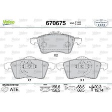 Valeo 670675 On Fren Balatasi 7D0698151 7D0698151E