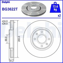 Delphi BG3622T Fren Diski On 1606401480 1613703980 1618862780 (2 Adet Fiyatıdır)