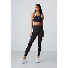 Tommy Life Tommy Lıfe Siyah Polyester Esnek Standart Fit Performans Kadın Tayt Takım 95332