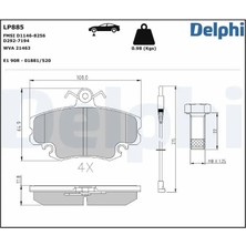 Delphi LP885 On Fren Balatasi 1611460280 1617250880 410602192R