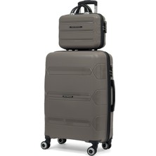 Reymond Luggage Lucas Polipropilen Kırılmaz Valiz Seti, Orta Boy&makyaj