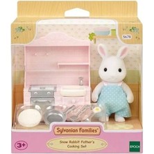 Amalfi 5678 Sylvanian Families Kar Tavşanı Babanın Yemek Pişirme Seti +3 Yaş Kız Erkek Çocuk Oyuncak Eğitic