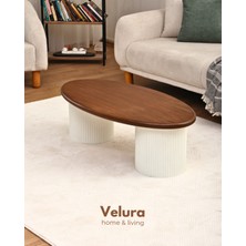 Velura Home & Living Zag Orta Sehpa - Ceviz Tabla & Beyaz Ayak
