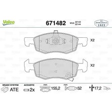 Valeo 671482 On Fren Balatasi 1605280 95517028 95524972