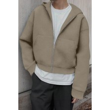 Ghassy Co. Erkek Pamuklu Günlük Rahat Ilkbahar ve Sonbahar Çok Yönlü Kemer Boy Kapüşonlu Sweatshirt