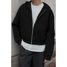 Ghassy Co. Erkek Pamuklu Günlük Rahat Ilkbahar ve Sonbahar Çok Yönlü Kemer Boy Kapüşonlu Sweatshirt