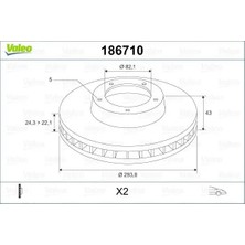 Valeo 186710 Fren Diski On 1387781 1520373 1568640 (2 Adet Fiyatıdır)