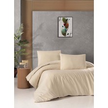 Cotton Collection Ranforce Çift Kişilik Nevresim Takımı Düzboya Bej