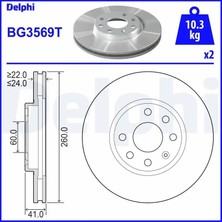 Delphi BG3569T Fren Diski On 569000 569006 9196050 (2 Adet Fiyatıdır)