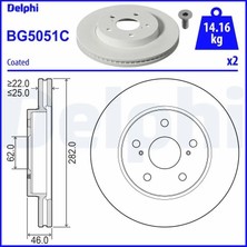 Delphi BG5051C Fren Diski On 4351202390 T435120239 (2 Adet Fiyatıdır)