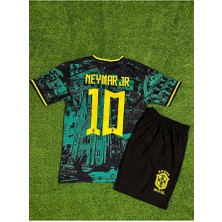 Legent Lady Brezilya Milli Takım Neymar Jr Özel Konsept Çocuk Forması 2'li Set (Yeşil-Sarı)