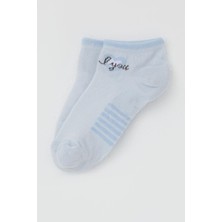Katamino Kız Çocuk Patik Çorap Love Yazı Baskılı 3-8 Yaş, Açık Mavi