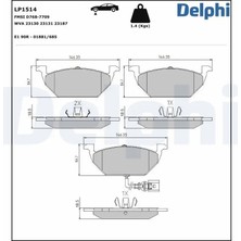 Delphi LP1514 On Fren Balatasi 1J0698151D 1J0698151E 1J0698151F