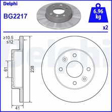 Delphi BG2217 Fren Diski On 2677509716 6001547684 6001549211 (2 Adet Fiyatıdır)