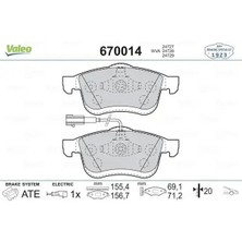 Valeo 670014 Arka Fren Balatasi 1605164 1605182 1605267