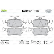 Valeo 670197 Arka Fren Balatasi 2096245 2112004 2123543