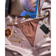 Intive Lingerie Kadın Vizon Rengi %95 Pamuk Fitilli String