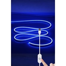 Ema Dükkan 5V USB Neon LED Şerit 5 Metre Mavi | Silikonlu Su Geçirmez Esnek Aydınlatma
